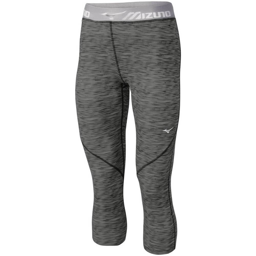 Damske Legíny Mizuno Impulse Printed ¾ Bezecke Čierne Vypredaj NKYS39402